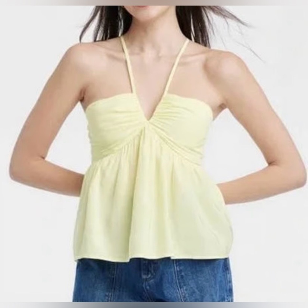 Universal Threads Halter Top Yellow Strappy Top